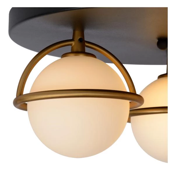 Lucide ISOBEL - Plafonnier Salle de bains - Ø 38 cm - 3xG9 - IP44 - Noir - détail 1
